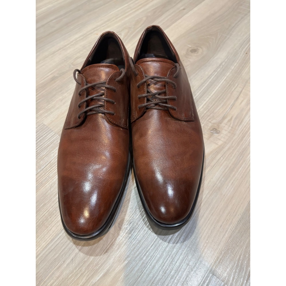 ECCO TRAYTech Mens Brown Leather Derby Shoes Oxford Cognac 512734Size 46 12-12.5